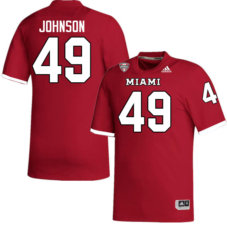 Miami University Redhawks #49 Vaughn Johnson College Football Jerseys Stitched-Red